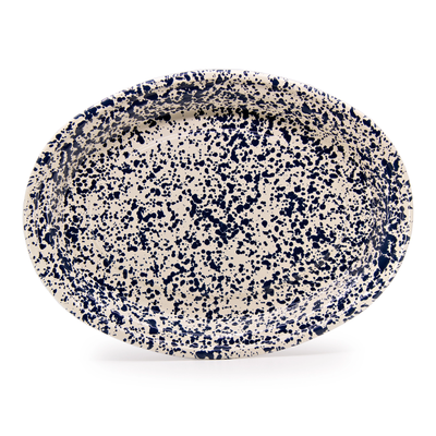 Splatter Enamel Oval Serving Platter