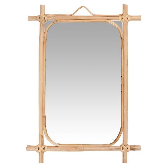 Hanging Mirror with Bamboo Frame