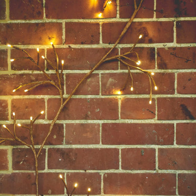 2.5m Illuminated Winter Ivy Branch, Mains & Solar Powered