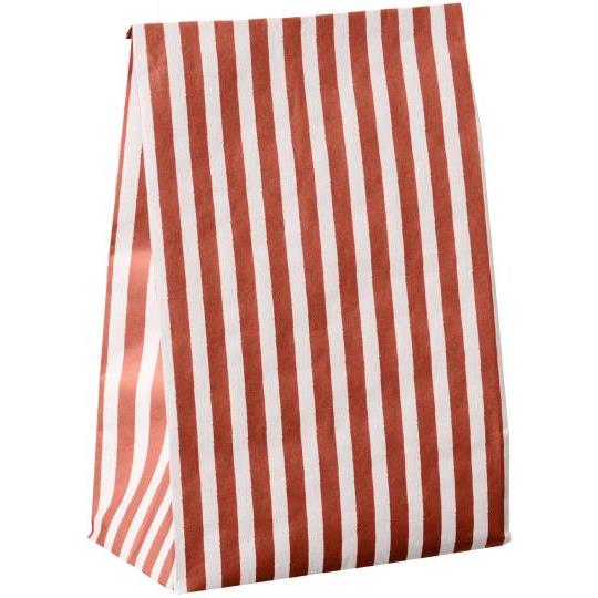 Pack of 10 Rustic Red Candy Stripe Gift Bags - Large