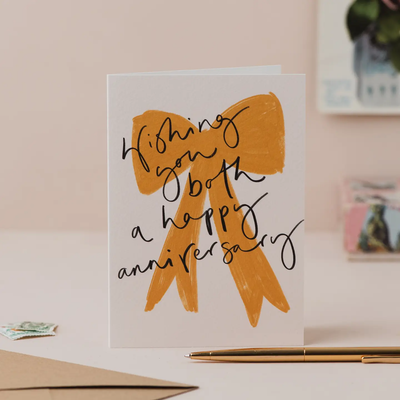 Wishing You Both Bow Anniversary Card