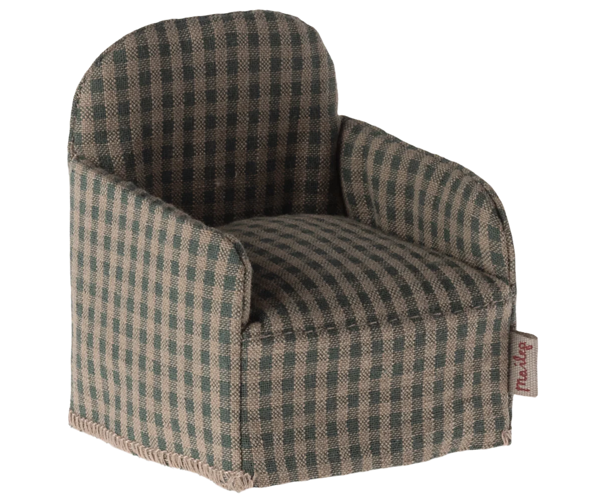 Maileg Chair for Mouse - Green Gingham