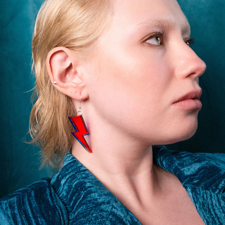 Aladdin Sane Bolt Earrings - Mirror