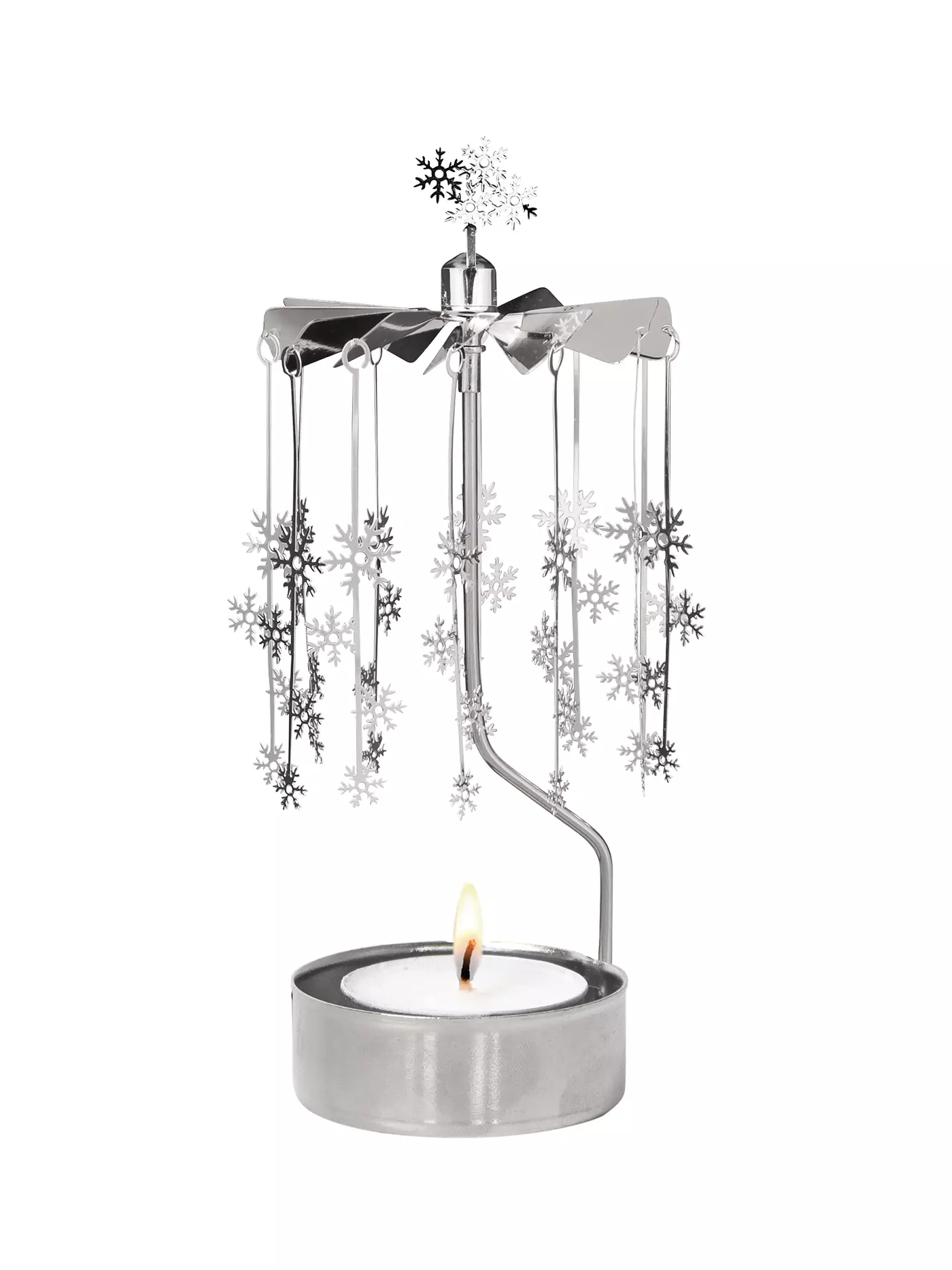 Anglaspel Candle Holder - Silver Snowflakes