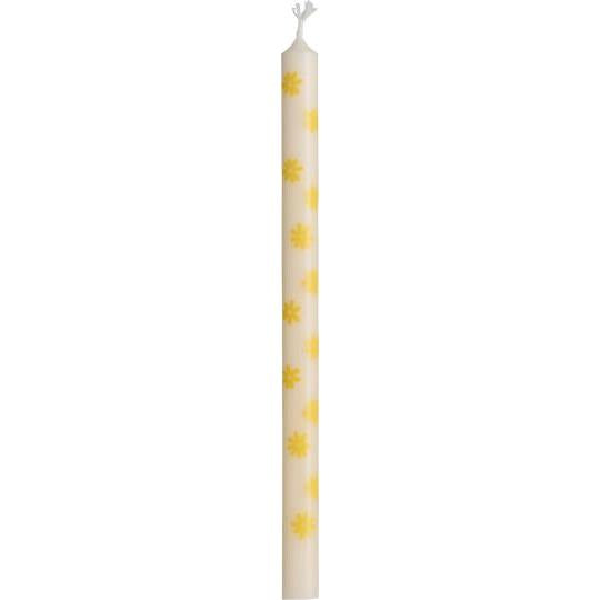Tall Taper Candle - Yellow Flower