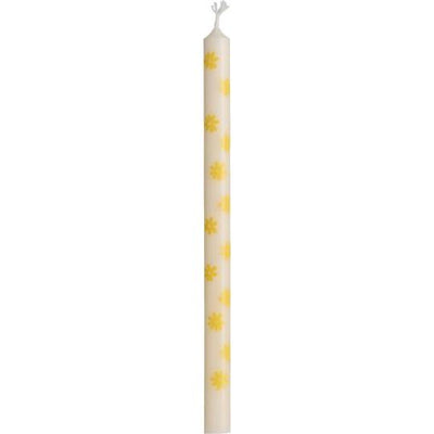 Tall Taper Candle - Yellow Flower