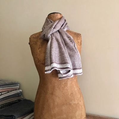 Brown Hash Wool Scarf