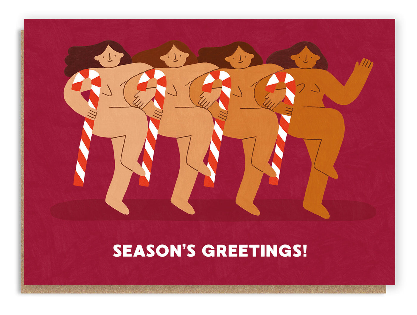 Naked Candy Canes Christmas Card