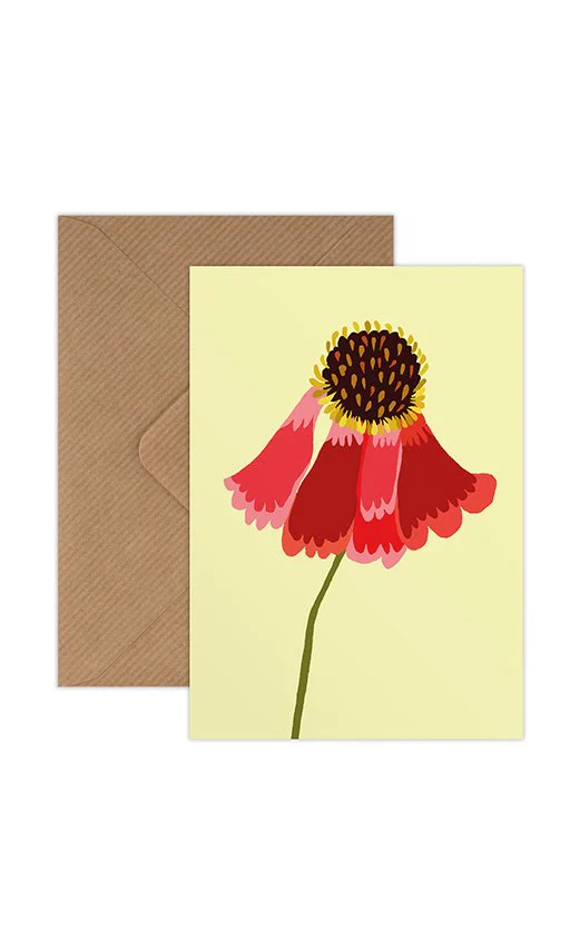 Helenium Mini Greetings Card by Brie Harrison