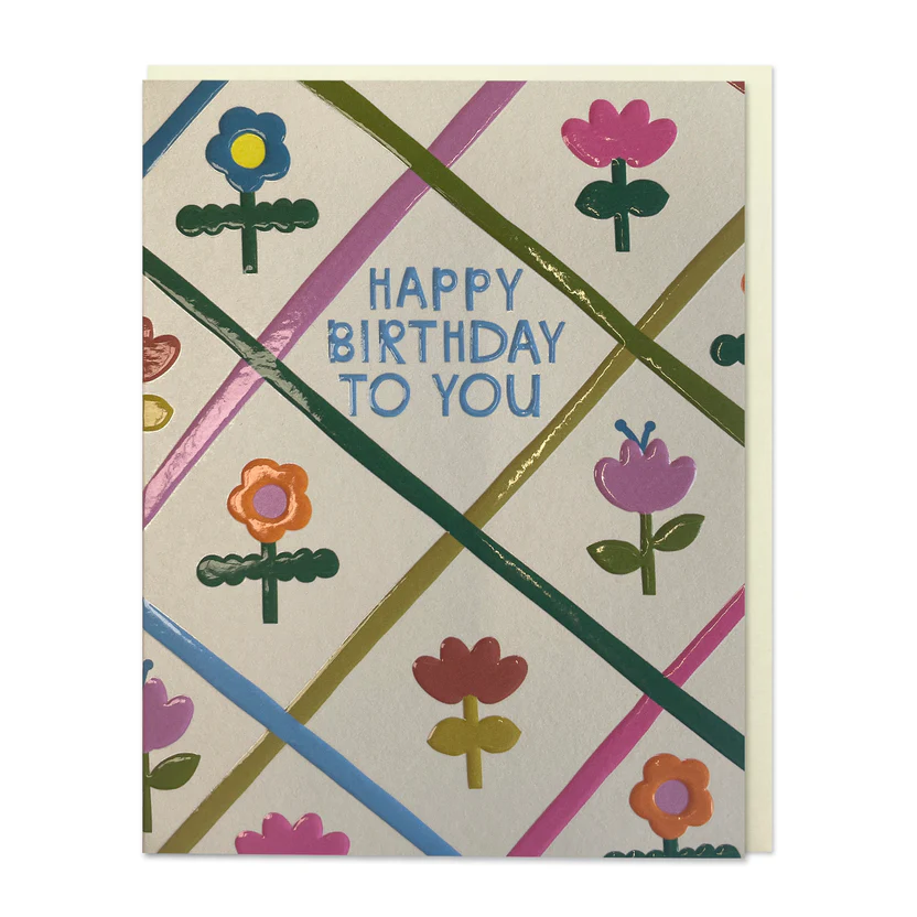 Happy Birthday Flower Panel Mini Card