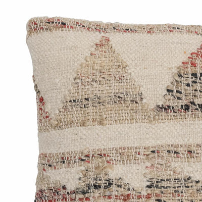 Nona Rustic Embroidered Cushion - Natural