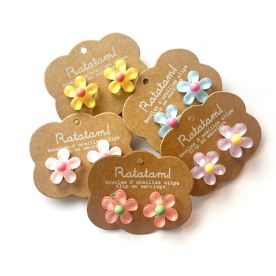 Clip-On Flower Earrings