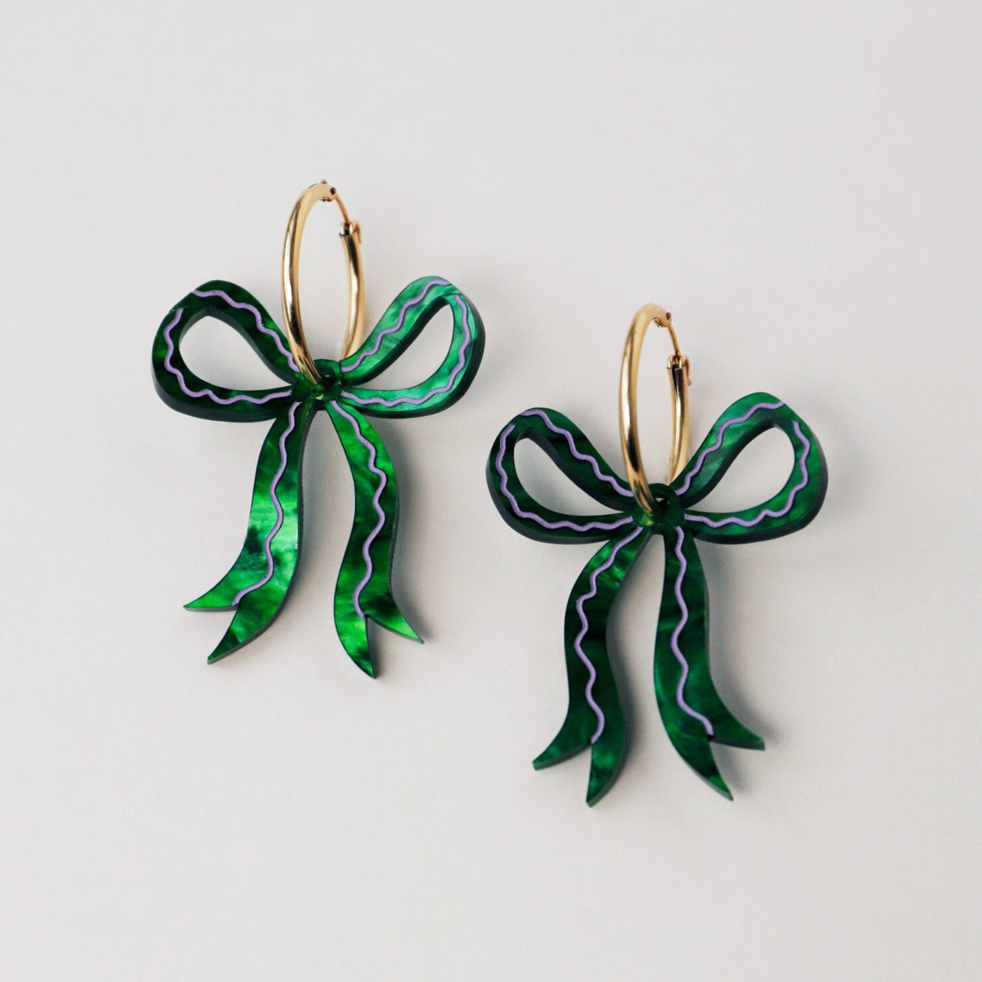 Limited Edition Bow Hoops - Emerald