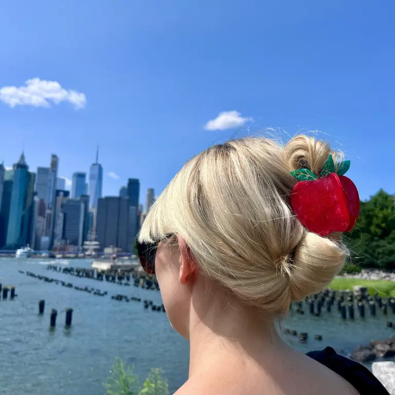 Hand Painted Cellulose Hair Claw - Apple