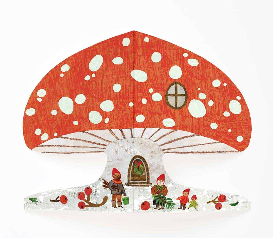 Snowy Mushroom Cut Out Card