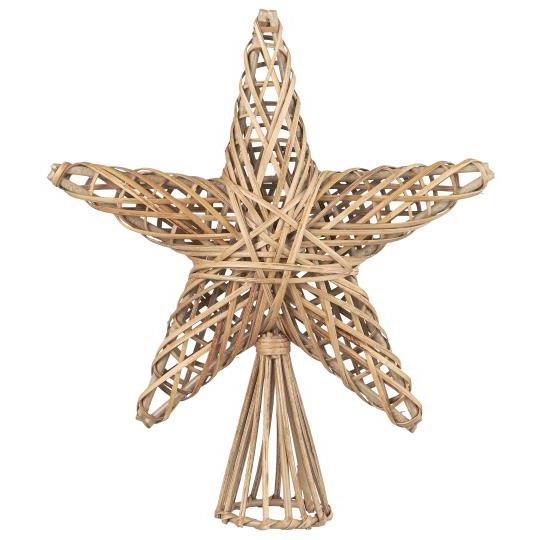 Natural Cane Star Tree Topper - 20cm
