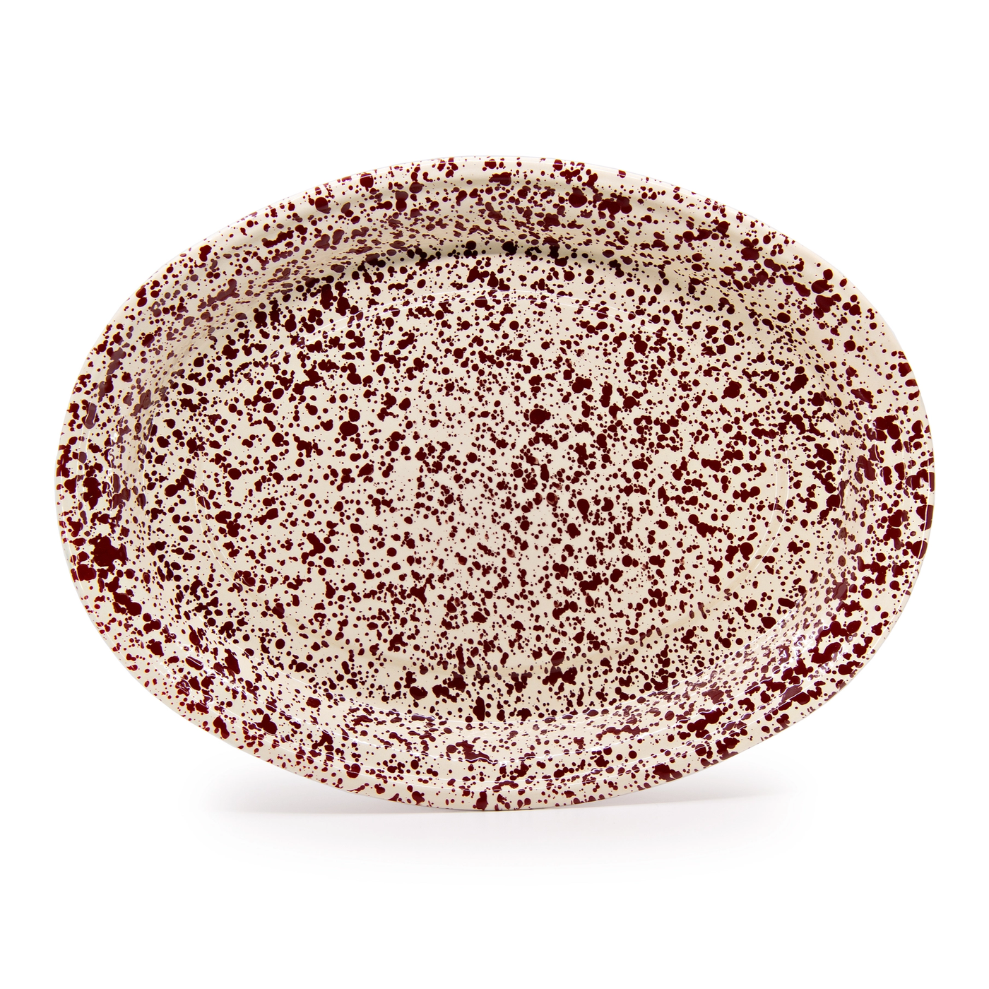 Splatter Enamel Oval Serving Platter