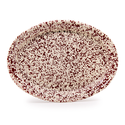 Splatter Enamel Oval Serving Platter