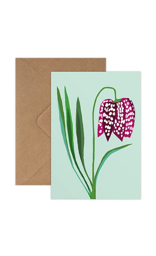 Fritillaria Mini Greetings Card by Brie Harrison
