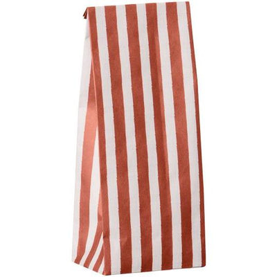 Pack of 10 Rustic Red Candy Stripe Gift Bags - Small