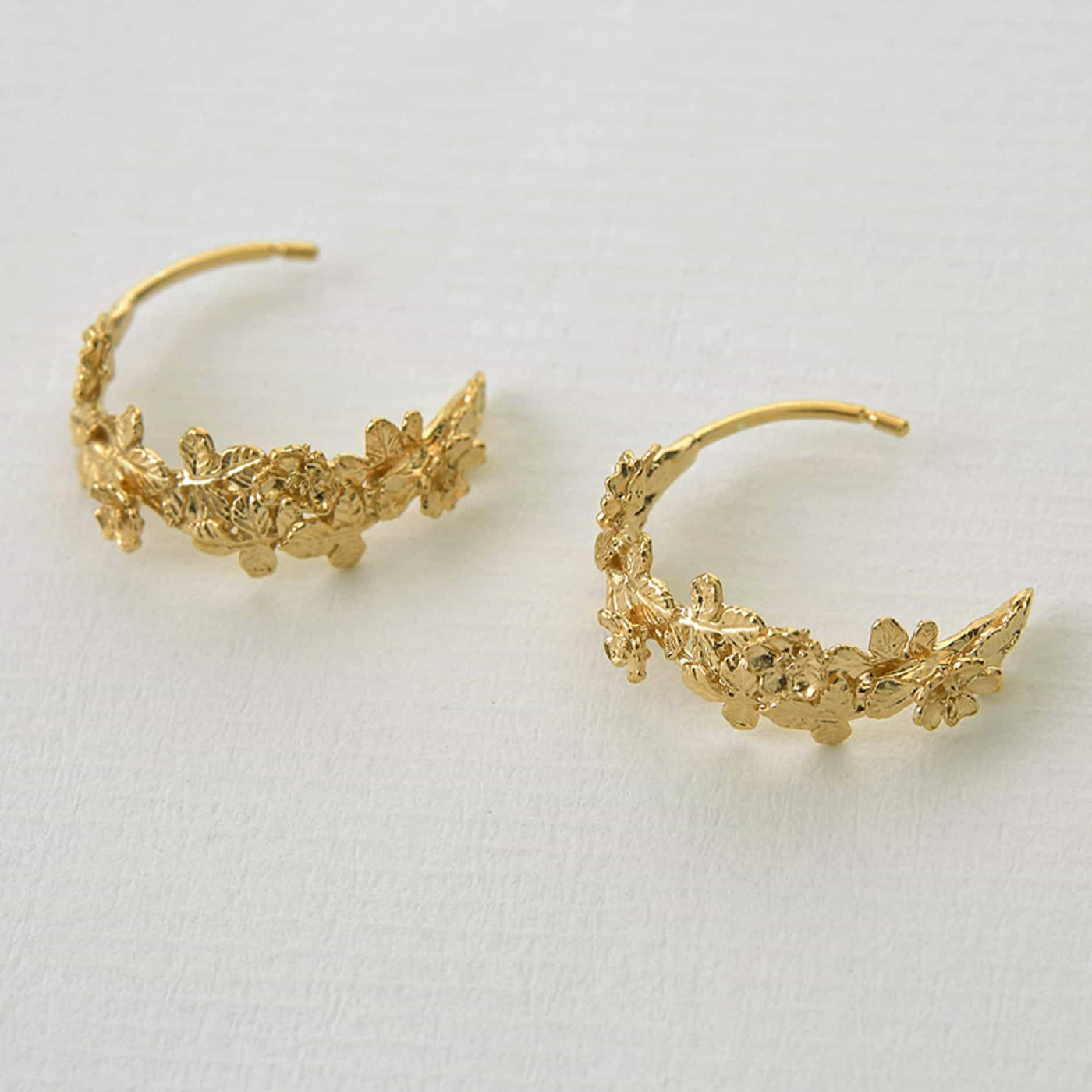 Wildrose Wide Hoop Earrings - Gold Plate