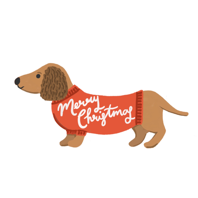 Dachshund Merry Christmas Card