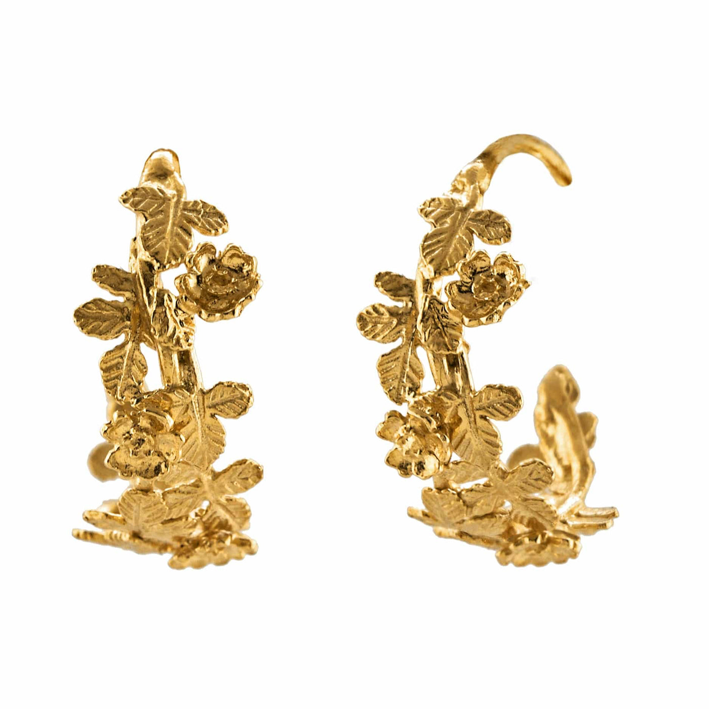 Wildrose Wide Hoop Earrings - Gold Plate