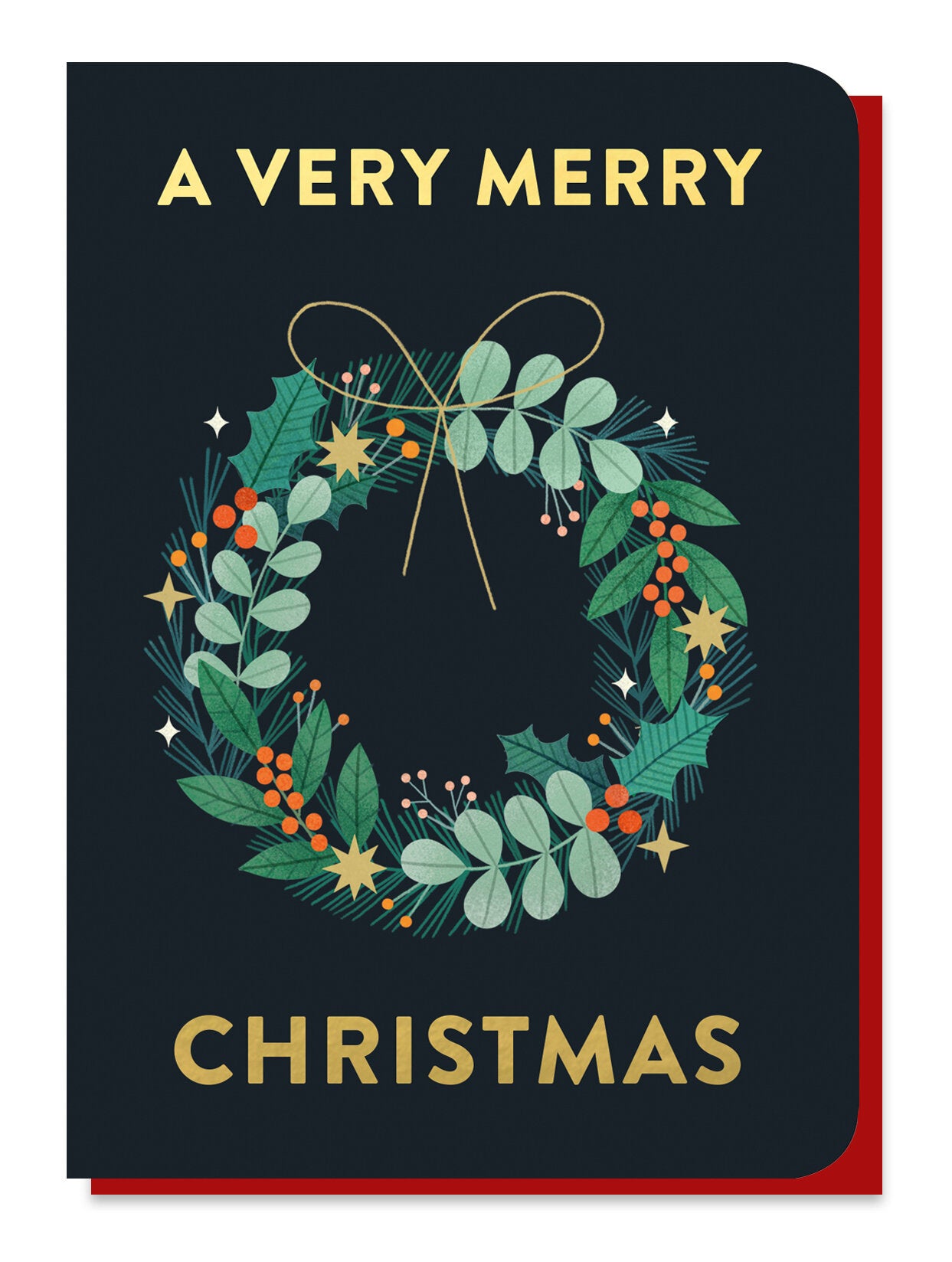 Wreath Card with Christmas Tree Seeds