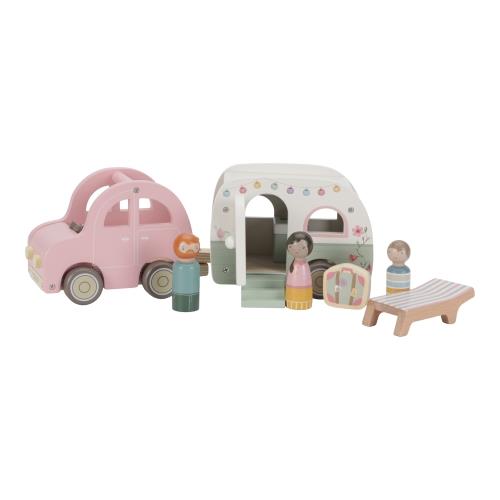 Wooden Car with Caravan