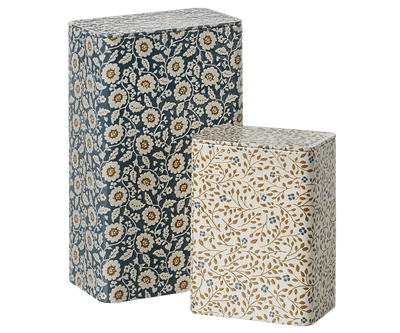 Maileg Storage Tins with Flowers - Set of 2