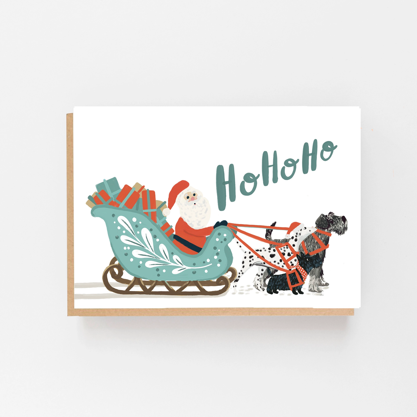 Sleigh & Dogs Christmas Card