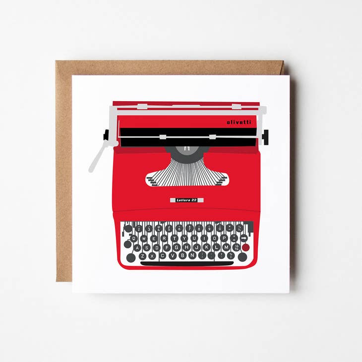 Vintage Olivetti Typewriter Greetings Card