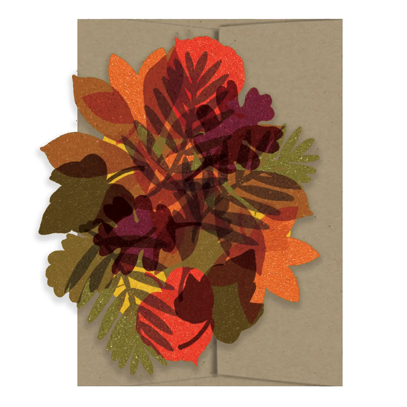 Autumn Leaves Die Cut Card