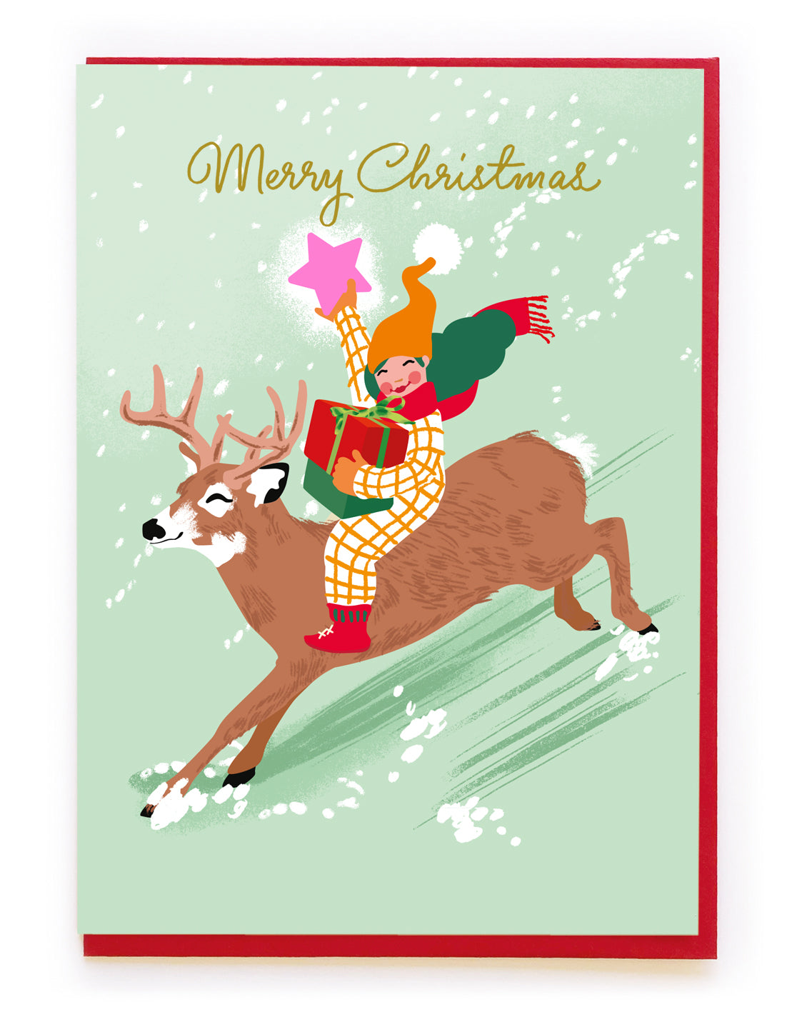 SALE Reindeer Girl Christmas Card