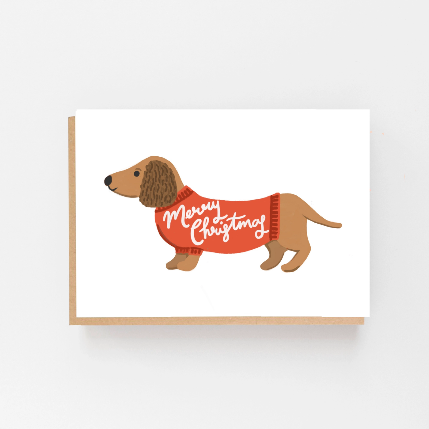 Dachshund Merry Christmas Card