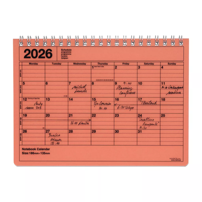 2026 Small Notebook Calendar
