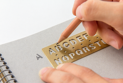 TRAVELER'S COMPANY BRASS Template Bookmark - Alphabet