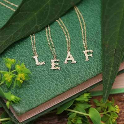 Floral Initial Letter Necklace - Gold Plate PREORDER