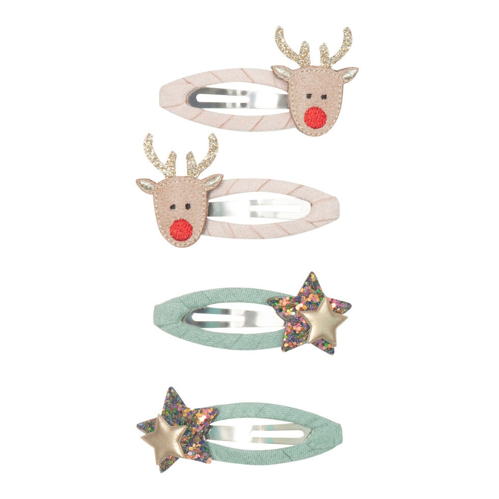 Mimi and Lula Clic Clac Hair Clips - Reindeer Pack of 4