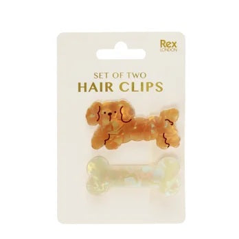 Dog & Bone Hair Clips - Set of 2