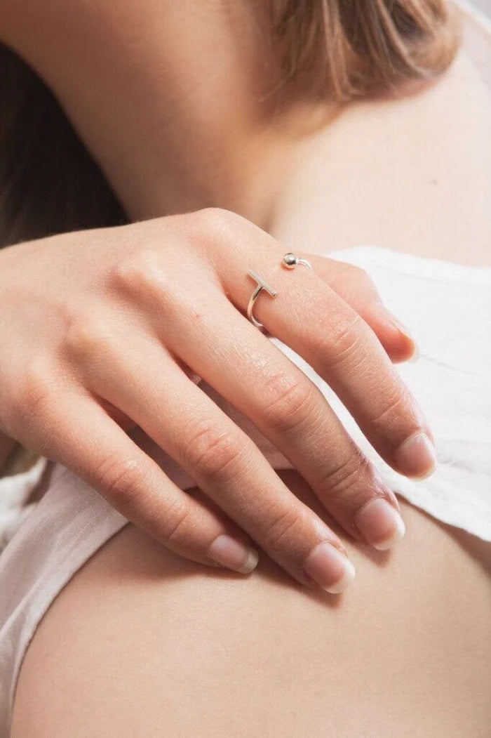 Bead & Bar Gap Ring
