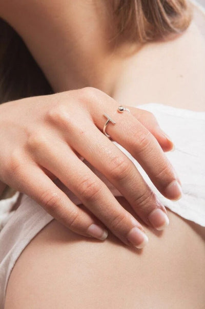 Bead & Bar Gap Ring