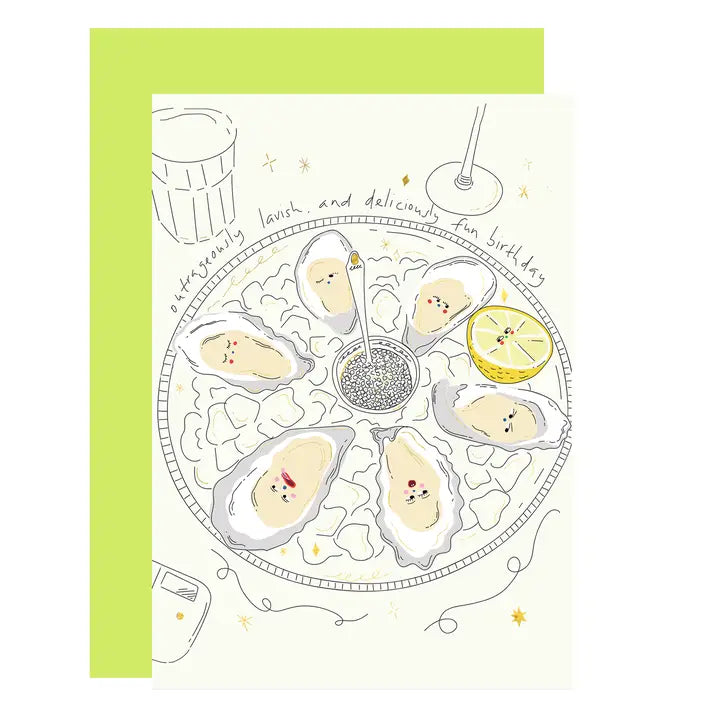 Lavish Oysters Foiled Birthday Card