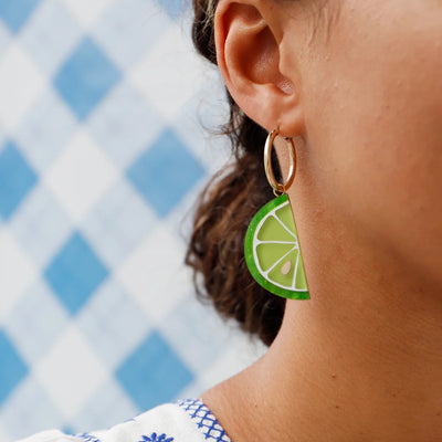 Large Lime Slice Hoops