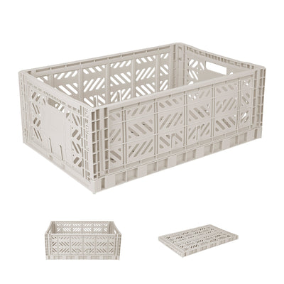 Maxi Folding Storage Crate - Light Gray