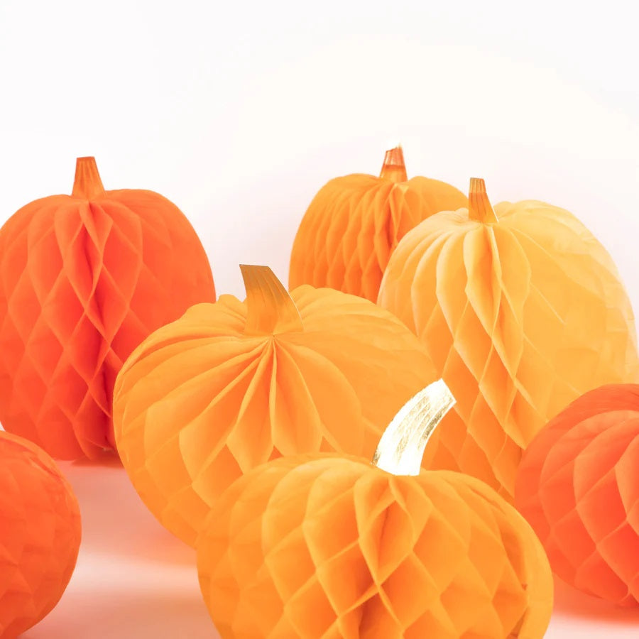 Honeycomb Pumpkins - Pack of Ten