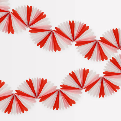 Red & White Stripe Honeycomb Garland