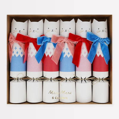 Cats with Velvet Bows Christmas Crackers