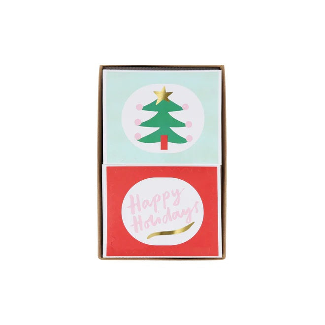 Box of Festive Christmas Stickers - Christmas Tree