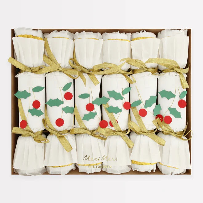 Holly Berry and Gold Christmas Crackers